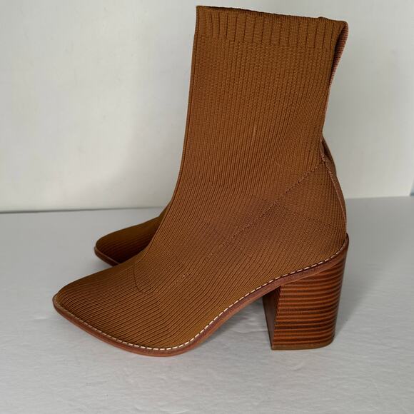 Steven Nixie Sock bootie in Cognac brown size 9 - Picture 4 of 7
